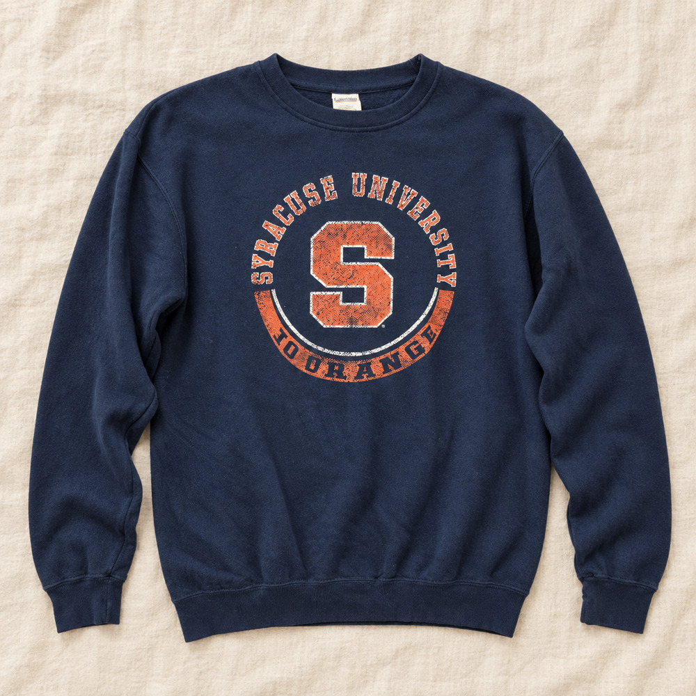 Syracuse University Captivating Apparel Sweatshirt Navy Small Orange S